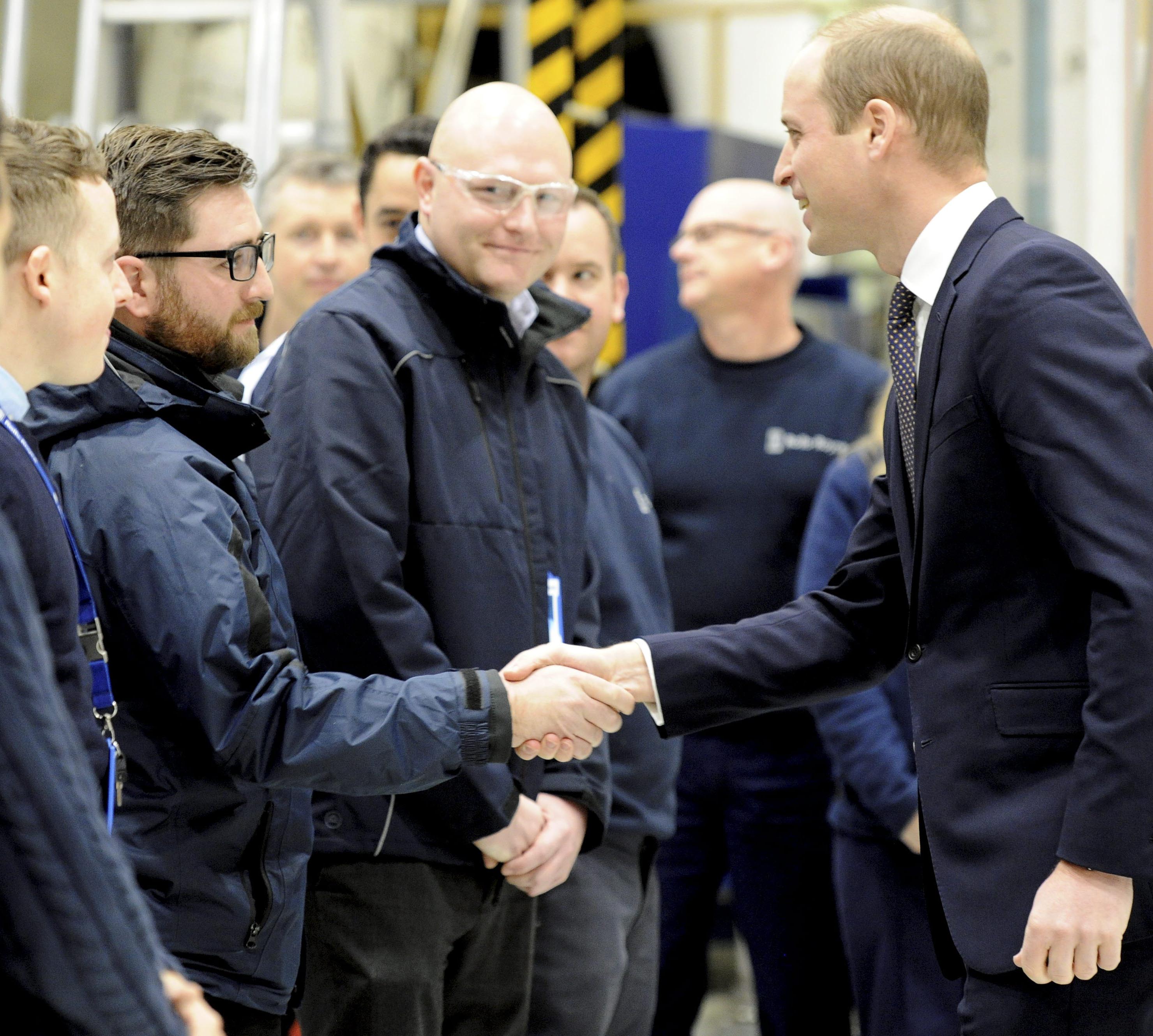 Picture: Victoria Wilcox
ROYAL ROTA ARRANGEMENT SO PICTURES ARE AVAILABLE TO MEDIA

The Duke of Cambridge HRH Prince William visit to Rolls-Royce HQ in Wilmore Road, Derby

Employees eagerly await his arrival, then some even got to meet him in person too - at the Technology Centre here