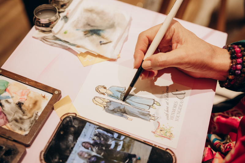 Live art at a fashion show by live illustrator Pictoria