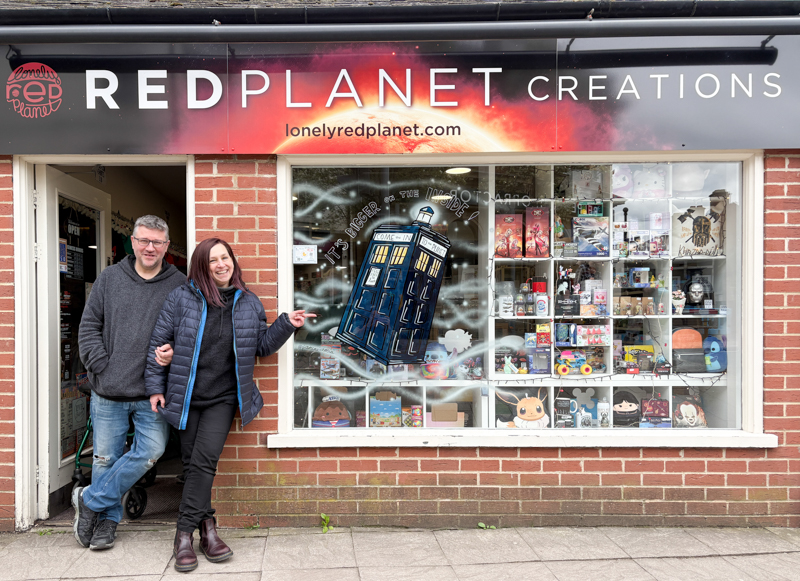 Custom window mural in Derbyshire by Pictoria - Movie merch and collectables in Belper