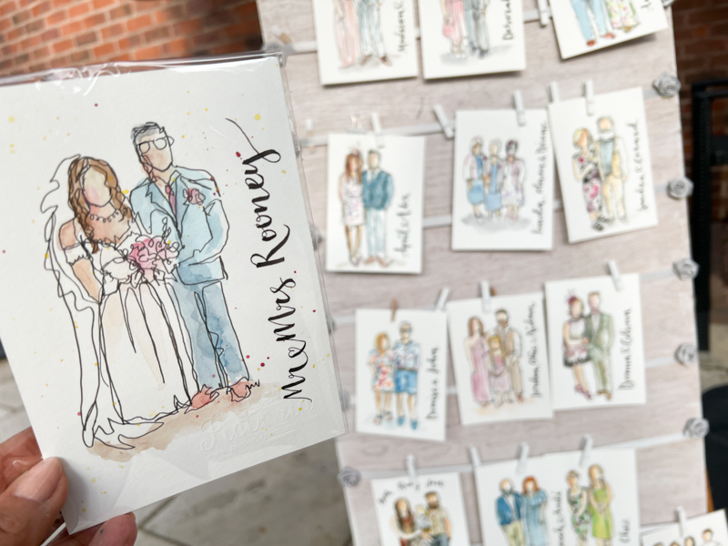 Live Wedding art by Pictoria based in Derbyshire